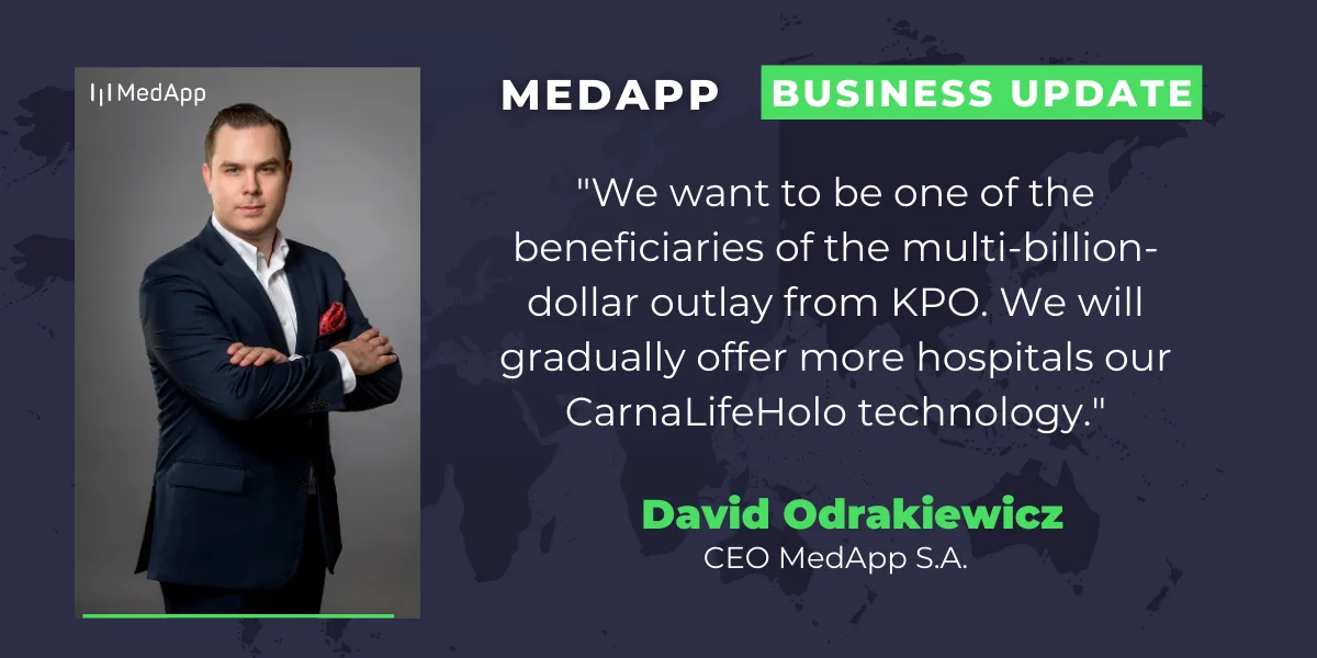 David Odrakiewicz, CEO of MedApp S.A., on KPO funds for hospitals